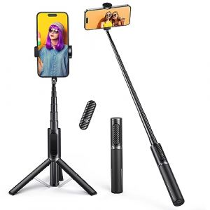 ATUMTEK Trépied Bluetooth pour Selfie, Perche à Selfie en Aluminium 3 en 1, Rotatif à 360° avec Télécommande sans Fil pour iPhone 16/15/14/13/12 mini/11 Pro/XS Max/XR/X/8/7, Samsung Smartphones Noir (UNBREAKcable Store, neuf)