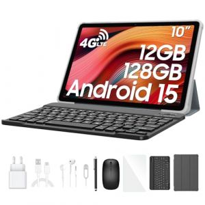 Blackview Android 15 Tablette 10 Pouces Tab60Pro, 4G LTE 12Go RAM 128Go ROM(2To TF) Tablette Tactile avec Clavier et Souris, 5G WiFi Octa Core Gaming Tablette PC, 7700mAh/WidevineL1/Face ID/GMS/GPS (LittleLoves OU, neuf)