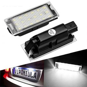 Kurl-T Lot de 2 lampes de plaque d'immatriculation 18 SMD pour Re Nault Clio 3 4 Megane 2 3 Laguna 2 3 Espace 4 Twingo 2 Master 2 (SANI Light the World, neuf)