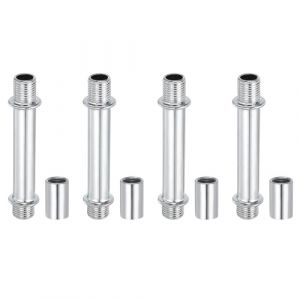 PATIKIL Kit Tige de Lampe à Tube Droit, 4 Ensemble M10 Acier au Carbone 60mm(2.36") Long Tige Filetée à Double Extrémité avec Écrous D'Accouplement Connecteur à Manchon, Argenté (PATIKIL UK, neuf)