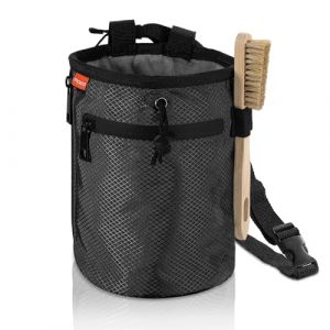 MoKo Sac Magn&eacute;sie pour Escalade, Sac de Craie avec Brosse &agrave; Craie, Sac Poudre de Magn&eacute;sium avec 2 Grandes Poches Zipp&eacute;es, Sac &agrave; Magn&eacute;sie R&eacute;glable pour Halt&eacute;rophilie/Gymnastique/Alpinisme, Noir (KnoWhite, neuf)