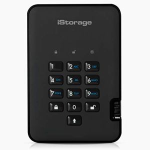 iStorage diskAshur2 SSD 1To Noir - Disque SSD portable s&eacute;curis&eacute; - Prot&eacute;g&eacute; par mot de passe - R&eacute;sistant &agrave; la poussi&egrave;re et &agrave; l'eau - Cryptage mat&eacute;riel (iStorage Limited, neuf)