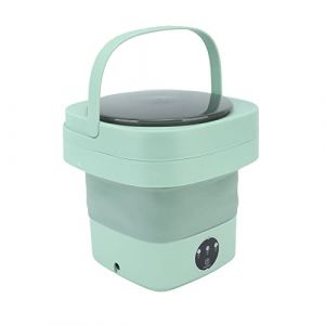 banapoy Mini Lave-Linge, Pliable Portable Lave-Linge électrique 6.5L avec Essorage, Petit Lave Linge Automatique Compact à Seau pour sous-Vêtements pour Voyage, Dortoir, Maison (Vert) (hightseck, neuf)