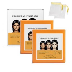 Savon éclaircissant Kojic – Pain nettoyant hydratant visage et corps 85 g, savon de voyage éclaircissant avec nettoyage des pores et soin anti-âge (2) (Fuhandianzi, neuf)