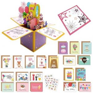 Carte Anniversaire 50 Ans,Pop up 3D Cartes de Voeux Joyeux,Anniversaire Cartes Pliantes avec Enveloppe, Lettre Invitation Happy Birthday Bénédiction Créativité Cadeau pour Enfants Fille Amis (PANZHAOYANGJH  LTD, neuf)