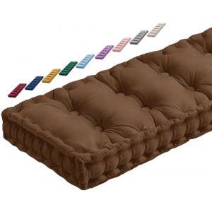JORTUIO Coussin de Banc Interieur 1 2 3 ou 4 Places, Coussin de Siège de Banc 120x40/100x40/140x40/80x40cm Coussin d'assise pour Banc 10cm d'épaisseur Mobilier Coussin De Sol(Café Noir,110x40x10cm) (Danansentt Shop, neuf)