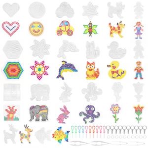 KELAV 20 Pi&egrave;ces Support Perles Repasser 5 mm, Mod&egrave;les de Perles &agrave; Repasser en Plastique, Plaque &agrave; Petite Transparente pour Bricolage Enfant Artisanat Perles (ZILLIONZ TRADING LTD, neuf)