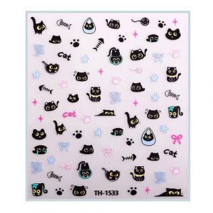 French Nails Art Stickers Stickers Bowknot Designs N&oelig;uds Chats D&eacute;corations Autocollants Fournitures (QYSH-MXW, neuf)