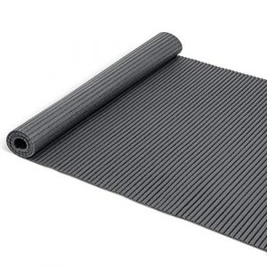 Tapis de bain antid&eacute;rapant en mousse souple - Largeur de 65 cm, PVC, gris, 140x65cm (anrotradegmbh, neuf)