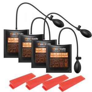 Maxetodo Coussin Gonflable De Levage pour Soulever Meubles Lourds Jusqu'a 440lbs Hauteur 6cm pour Installation De Porte Et Fenêtre À Domicile Et Réparation Automobile (Pompe à Main 4pcs) (Maxetodo, neuf)