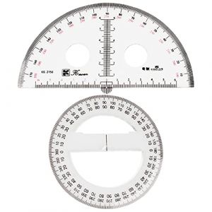 Teegxddy Goniomètre À 360 Degrés En Plastique Transparent Et Combinaison Goniomètre-géométrie À 180 Degrés, Combinaison Mathématique, Règle (Teegxddy, neuf)