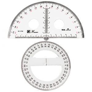 Teegxddy Goniomètre À 360 Degrés En Plastique Transparent Et Combinaison Goniomètre-géométrie À 180 Degrés, Combinaison Mathématique, Règle (Teegxddy&FR, neuf)