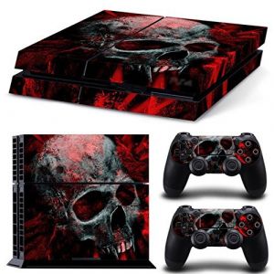 Mcbazel Pattern Series Sticker en Vinyle pour PS4 d'origine Uniquement (Pas pour PS4 Pro/Slim) Motif tête de Mort Rouge (InniSpec, neuf)