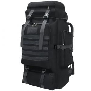 Wesoke 80L Camping Randonnée Sac à Dos pour Hommes, Sac à Dos de Chasse de Survie Extra Large, Sac à Dos Tactique Militaire Imperméable Big Molle, Sac à Dos de Voyage de Sport en Plein Air, Noir (Wesoke FR, neuf)