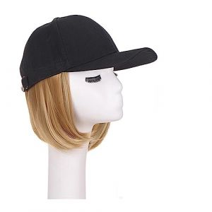 Bonnet de perruque Synthétique Réglable Noir Chapeau Perruques Court Bob Droite Casquette De Baseball Perruque Connexion Extensions De Cheveux for Les Femmes Chapeau de perruque(11) (haikouhua, neuf)