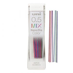 Uni Lot de 20 mines pour porte-mines NanoDia Couleurs assorties 0,5 mm (MONOJAPAN, neuf)