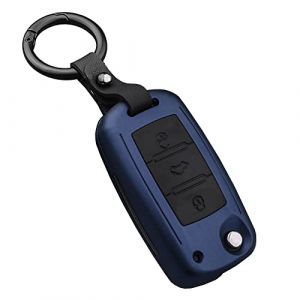 ontto Coque de cl&eacute; de Voiture pour VW Golf Polo Passat Tiguan Touran Skoda Fabia Octavia Seat Leon Altea ABS Coque de cl&eacute; de Voiture 3 Boutons Bleu A (Ontto, neuf)