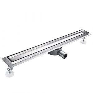 Caniveau de Douche Italienne a Carreler 70 cm Acier Inoxydable Extra Plat 360&deg; Siphon de Sol Douche Italienne pour Salle de Bain (CF Bathrooms, neuf)