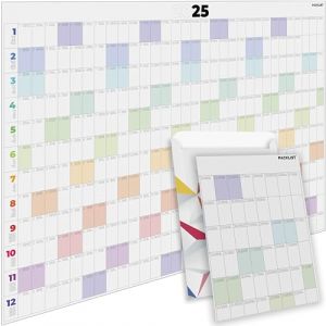 PACKLIST® Grand Calendrier 2025 Mural en Français A1 84x60cm. Calendrier 2025 Grand Format, Planning Familial 2025 - Calendriers Muraux pour L'organisation Familiale, les Études et le Travail (PACKLIST, neuf)