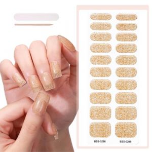 FENQURO 20 Pcs Vernis Autocollant UV, Autocollant Ongle Gel UV, ongles en gel uv semi durci, Film pour Ongles Autoadh&eacute;sif, Gel Nail Stickers, Autocollants et Pochoirs Pour Nail Art（or） (WINESTART, neuf)
