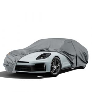 Bâche de voiture, imperméable, pour Porsche Panamera 2014-2025, housse de protection complète, pour hiver, été, toutes saisons, avec porte zippée, bandes pare-vent, gris (Amomusm, neuf)