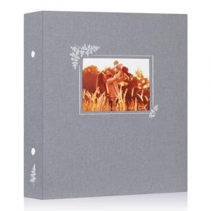 Lanpn Album Photo 11,5x15 11x15 400, Lin Tissu Album pour Vertical Photos Pochette (Gris) (BILLIONRVL, neuf)