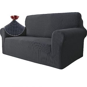 Ystyle Housse Canapé 2 Places avec Accoudoirs, Extensible Housses de Canapé, Universelle Housse Canape Protection Chat Chiens Griffures, Housse Fauteuil Antidérapante, Gris (YSTYLE HOME, neuf)