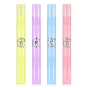 QEDBOJE Lot de 4 b&acirc;tonnets de dissolvant pour vernis &agrave; ongles avec cotons-tiges, stylos de manucure, stylos correcteurs de vernis &agrave; ongles (rose, violet, jaune, bleu) (XU WEN DE DIAN, neuf)