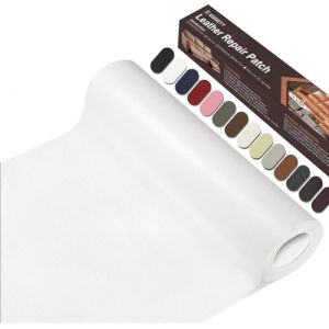 Simili Cuir Autocollant, 20 x 100cm Patch de Réparation en Cuir, Patch Cuir Auto-adhésif Rénovation Pour Siège de Voiture, Meubles, Canapé, Sacs à Main, Vestes, Chaises.(Blanc) (ZR-EU, neuf)