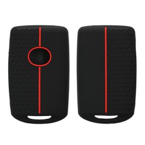 kwmobile Coque cl&eacute; de Voiture Compatible avec Mazda 3-Boutons CX30 CX50 CX60 CX90 MX-30 Accessoire cl&eacute; Voiture - Protection &eacute;tui Souple en Silicone - Noir-Rouge (SX-Commerce, neuf)
