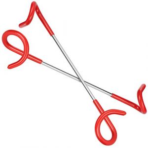 com-four&reg; 2X Porte-Lanterne pour Le Camping et Le Jardin - Crochet de Lanterne - Crochet pour piquets de Tente - Suspension pour Lampe de Tente (2 pi&egrave;ces - Couleur Rouge + Argent) (COM-FOUR  Vertriebs GmbH, neuf)
