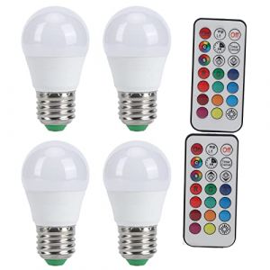 Ampoules LED &agrave; Couleur Changeante RVB, Ampoule RVB, 45 W color&eacute; Modifiable pour la Maison, Bar, F&ecirc;te, Chambre &agrave; Coucher, Barre d'escalier (RVB + Blanc Chaud 3000K E27) (tanzqioo, neuf)