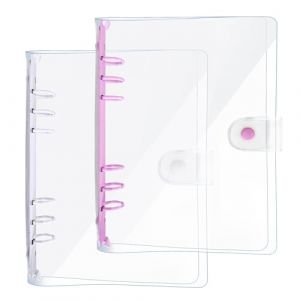DY.2ten 2 Pièces Classeur A5 PVC Souple avec 6 Anneaux, Couverture de Reliure à Anneaux pour Carnet de Notes, Transparent Rechargeable Format A5 Standard avec 6 Trous Classeurs à Anneaux Étanche (SHUL, neuf)