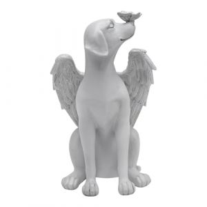 UOCAI Statue d'ange Chien Statue Chien Objets Comm&eacute;moratifs et Fun&eacute;raires pour Chiens Statue Jardin Exterieur Souvenir Chien D&eacute;c&eacute;d&eacute; R&eacute;sine Ornement pour Chien Pierre Comm&eacute;morative de Chien (dixunting, neuf)