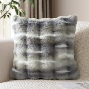 JOTOM Lot de 1 housse de coussin en peluche 60x60 cm douce d&eacute;corative housse de coussin d&eacute;coratif en fausse fourrure moelleuse taie d'oreiller pour canap&eacute; sofa chambre &agrave; coucher coussin 24x24 pouces (Jotom Europe, neuf)