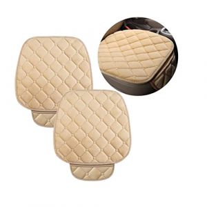 CGEAMDY Coussin Voiture Siege, 2 pièces Coussin Siège Voiture Avant en Peluche, Protection Siege Voiture Antidérapant, Doux, Respirant, Coussin de Siège pour la Plupart des Voitures et SUV (Beige) (CGE Auto, neuf)