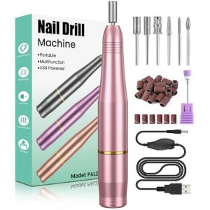 Ponceuse pour Ongles, Lime a Ongle Electrique, Ponceuse Ongle Manucure Machine 20000RPM Portable Kit de Manucure Pédicure pour Les Ongles en Acrylique et en Gel, avec 6 Forets (FHY20, neuf)