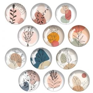 12 Pièces Aimant Frigo Ronds Magnet Frigo Aimants Décoratifs 3D Magnet Frigo Aimants de Réfrigérateur Décoratifs de Fleurs AdaptéS Aux Réfrigérateurs,Bureaux,Placards,Tableaux Blancs,etc (seven-7, neuf)