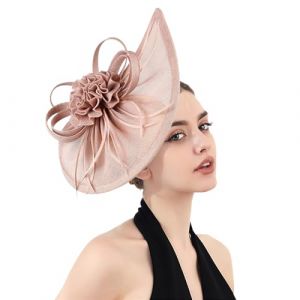 RUIXIA Fascinators Chapeau Femmes Bibi Mariage Bandeau et Clip Cocktail Chapeau Bibi de C&eacute;r&eacute;monie Pince Cheveux pour Soir&eacute;e Tea Party (RUIXIAMUK, neuf)