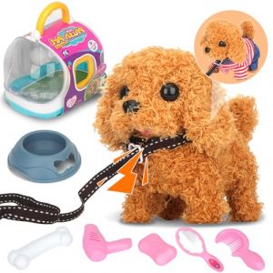 CIOXSOIO Chien Interactif Enfant, Chien Jouet Chien Qui Marche et Aboie, Chien Peluches et Animaux Interactifs avec Laisse et v&ecirc;tements Cadeau pour Fille Gar&ccedil;on 3 4 5 6 Ans (DACORNE INDUSTRIE, neuf)