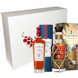 Coffret Cadeau Vinaddict - 2 Rhums de Prestige Santa Teresa 70cl & Plantation XO 70cl (Vinaddict, neuf)