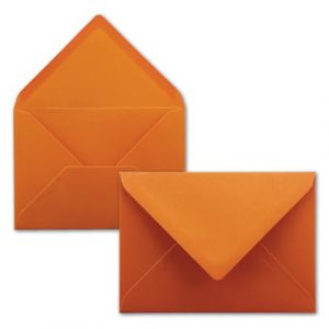 Enveloppes en terre cuite orange, lot de 25, enveloppes au format DIN C5, 22,0 x 15,4 cm, adh&eacute;sif &agrave; collage humide sans fen&ecirc;tre, pour No&euml;l, cartes de v&oelig;ux, s&eacute;rie FarbenFroh (GUSTAV NEUSER GmbH, neuf)