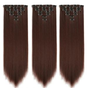 Ensemble De Cheveux &Agrave; Clipser Avec Clips Extensions De Cheveux Synth&eacute;tiques Faux/Faux Cheveux Blonds Eunice Cheveux Longs (Jingqijin, neuf)