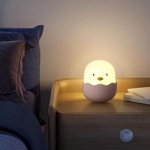 EBILUN Lot de 2 veilleuses LED mignonnes en silicone en forme de coquille d'&oelig;uf, lampe de nuit pour chambre &agrave; coucher, d&eacute;coration de bureau (EBILUN EURO, neuf)