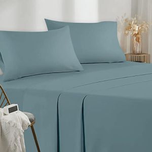 Parure De Lit 120x190/200 3 Pièces en Microfibre - Drap Housse 120x200 cm - Drap Plat 1 Personne 180x280 cm - 1 Taie d'oreiller 50x80 - Haute Qualité -Vert (WANGHOUYUYU, neuf)