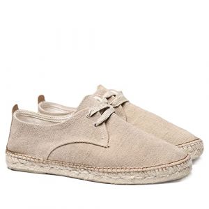 Espadrille à Lacets pour Hommes en Tissu de Coton - Dixon - Tabac, 45 EU (TONI PONS, neuf)