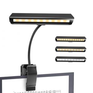 BrightArk 19 LEDs Lampe Piano,pour Pupitre de Musique,3 Couleurs 3 Luminosités Lampe Pupitre,Rechargeable USB-C Lectura Land,cadeaux idéaux,Parfaite pour Piano,Partitions & Guitare (Bright-Ark, neuf)