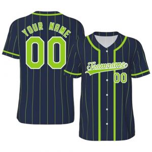 Maillot de Baseball Personnalis&eacute; Imprim&eacute; Nom Num&eacute;ro Chemises de Baseball Chemise &agrave; Boutons pour Hommes/Femmes/Jeunes S-4XL (Shender, neuf)
