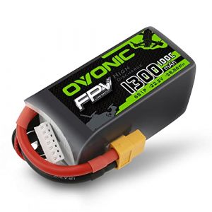 OVONIC 6s Lipo Batterie 1300mAh 100C 22.2V FPV Batterie avec Connecteur XT60 pour FPV Racing RC Quadcopter Hélicoptère Multi-Moteur Avion Hobby DIY（1pcs） (OVONIC Direct, neuf)