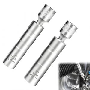 ZFRITP 2 Pièces Cle a Bougie,Douille Bougie, Cle a Bougie Magnétique,Douille Bougie 14mm & 16mm,Outil de Démontage de Bougies,Outil de Retrait de Bougie D'allumage,Clé à Allumage Magnétique. (DanLanYi, neuf)